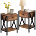 VECELO Nightstands Set of 2, Modern Bedside End Tables, Night Stands