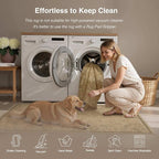 HUGEAR 2x6 Machine Washable Hallway Runner Rugs Vintage Brown - Neutral Non Slip Stain Resistant Low Pile Aesthetic Throw Carpet Kids & Pet Friendly for Bedroom Kitchen