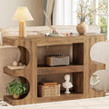 Tohomeor Console Tables for Entryway 47.24-Inch, Wooden Sofa Table Behind The Couch, Farmhouse Wooden Entry Foyer Tables for Entrance Hallway Living Room Home, Arched,Retro Brown