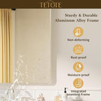 TETOTE Brushed Nickel Bathroom Mirror 48 x 24 Inch Brushed Nickel Metal Framed Bathroom Mirror, Tempered Glass, Modern Farmhouse Wall Mounted Mirror for Decorative(Horizontal/Vertical)