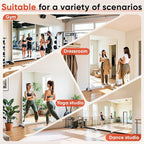 Suidia 82"x44" Extra Large Full Length Mirror on Wheels, 360° Swivel Rolling Mirror Floor, HD Tempered Glass Full Body Standing Mirrors for Home Gym, Yoga, Dance Studio, Bedroom, Rectangular, White