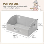 GRANNY SAYS Closet Organizer Bins, Trapezoid Storage Bin, Closet Baskets for Shelves, Closet Shelf Organizer, Baskets for Organizing Clothes, Toys, Ash Gray, 3-Pack