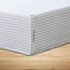 Queen Bed Skirt-Box Spring Cover with 18 Inch Tailored Drop,Wrinkle and Fade Resistant Hotel Wrap Around Bed Skirts,Bed Frame Cover (Horizontal Stripe White, Queen-18 Drop)