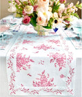 Solino Home Pink Floral Print Table Runner 60 inch - 100% Pure Linen Table Runner 14 x 60 Inch - Handcrafted and Machine Washable - Jolie Fleur Print