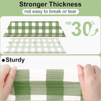 Smiry 6 Pack Sage Green Gingham Disposable Tablecloths - 54" x 108" Heavy Duty Plastic Table Cloth, Waterproof Buffalo Plaid Table Covers for Picnic, Banquets, Outdoor Parties