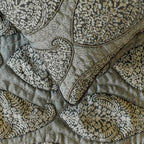 The HomeCentric King/Queen/Twin Grey Decorative Full 68"x18" Bed Runner Without Pillow Cover, Paisley & Beaded Bed Scarf on Jacquard Fabric - Paisley History