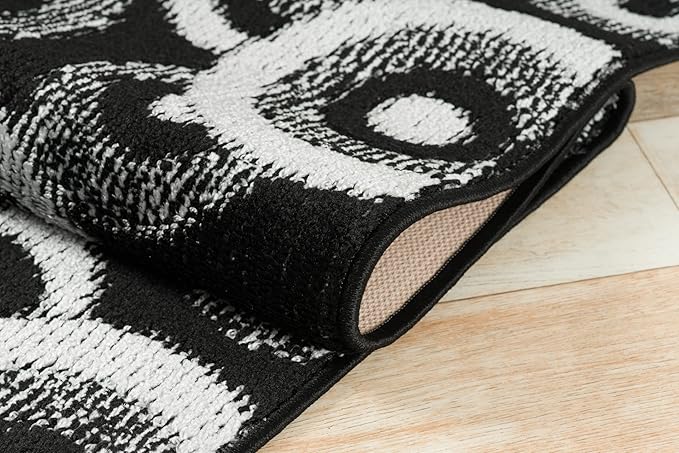 Custom Size Long Black Hallway Runner Rug | Cut to Length 2'3" x 13' (Runner) | Non-Slip & Machine Washable | REMNAZ