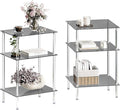 Tempered Glass Side Tables Set of 2 Acrylic End Table