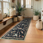 Lahome Insect Hallway Runner Rug, 2'5''x8' Ultra-Thin Washable Runners for Hallways Kitchen, Soft Laundry Room Rug Non-Slip Long Carpet for Entryway Bedroom Bathroom, Black