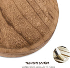 Round Decorative Tray Wood Bathroom Counter Organizer Farmhouse Kitchen Decor Wooden Riser for Soap Dish, Perfume, Candle, Sponge, 11" - Brown