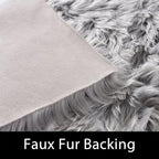 Latepis 8 x 10 Area Rugs for Living Room Grey Faux Fur Rug for Bedroom Fuzzy Washable Sheepskin Rug Fluffy Furry Rugs for Office Entertainment Room Luxury Home Décor