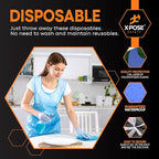 Xpose Safety 3000 Blue Plastic Disposable Aprons for Cooking & more Individually Packaged, Durable 1 Mil Waterproof Polyethylene 24" x 48"