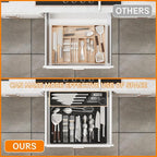 Expandable Silverware Organizers for Kitchen Drawers,Large BPA Free Cutlery Organizer in Drawer,Plastic Utensil Drawer Organizer Suitable as Flatware,Knife,Fork,Spoon,Silverware Holder and Tray,Black