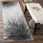 Lahome Modern Black Hallway Runner Rug - 2.5x8 Washable Kitchen Runner Rugs Non Skid, Abstract Print Ultra-Thin Non Slip Carpet for Entryway Laundry Room Foyer