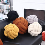 Petrella Knot Pillow Ball Round Throw Pillows Home Decor Cushion Decorative Aesthetic Throw Pillows，Lambswool Yellow 13inch