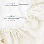 Camping Cot Sheets 31" x 75" - 3 Piece Cot Sheet Set for Bunk Bed - fits Upto 9" Deep Mattress, Perfect for Narrow Twin, Camping Cot, RV Bunk, Guest Beds, Trifold Mattress - Ivory