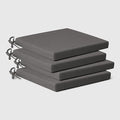 WestinTrends Solace Outdoor Patio Kitchen Dining Chair Square Seat Cushions Set of 4, 19 x 17, Grey