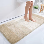 OLANLY Bathroom Runner Rugs 47x24, Extra Soft Absorbent Microfiber Bath Rugs, Rubber Backing, Quick Dry, Washable Bath Mats for Bathroom Floor, Tub and Shower, Home Decor Accessories, Light Beige