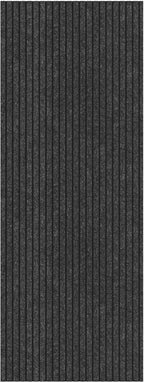 Ottomanson 2' x 44' Hallway Runner with Scraper Pile Extra Durable Non-Slip Rug Mat for Indoor & Outdoor Use - Ideal for Kitchen, Entryway, Patio & Garage - High-Traffic Carpet, Black