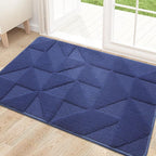 OLANLY Door Mats Indoor, Non-Slip, Absorbent, Dirt Resist, Entrance Washable Mat, Low-Profile Inside Entry Doormat for Entryway (30x17 inches, Navy)