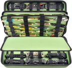 GWCASE Display Case for 66+ Pocket Knives. Folding Holder, Butterfly Storage Organizer, Roll Collection Pouch Carrier Bag for Survival Tactical Outdoor for EDC Mini Knife -Green