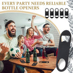Remerry Bottle Openers Stainless Steel Flat Bottle Opener Bulk 3.4 x 1.3 Inches Bartender Beer Key Soda Can Mini Speed for Kitchen, Bar or Restaurant(Black,150 Pcs)