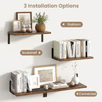 Fun Memories Deep Floating Shelves, 16W x 8D Floating Shelves Set of 2