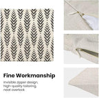 Boho Pillow Covers 20 x 20 Inch Pack of 2, Black and White Bohemian Ethnic Herringbone Pattern Decorative Throw Pillow Covers Vintage Linen Farmhouse Outdoor Pillowcase for Bedroom Home Sofa Decor