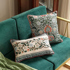 ISAENNE Design Lumbar Retro Elegant Linen Throw Pillow Covers 12"x20" Pack of 2, Blue Gray Floral Vine Pattern Cushion Covers Decor Rectangle Pillowcases for Bed,Living Room,Outdoor,Car