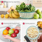 WVM Microwave Splatter Cover Vented for Food with Hook Hole, Splatter Guard & Colander Kitchen Gadget for Food, Meal Prep