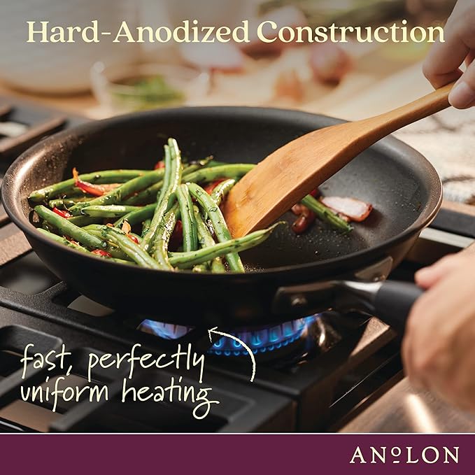 Anolon Advanced Home Hard Anodized Nonstick Frying Pan, 8.5 Inch – Small Non Stick Egg Pan, Durable Nonstick Skillet - Onyx