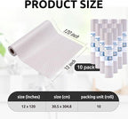 RAY STAR 12X120 Inch Shelf Liner for Kitchen Cabinets, Non-Adhesive Cabinet Liner Washable, PVC Drawer Liner for Dresser Non-Slip Bathroom (Circle)(10 Roll)