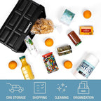 CleverMade Collapsible Storage Bins - Black 3 Pack 32L - Stackable Containers Heavy Duty Capacity Folding Crates - Space-Saving for Home