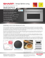 Sharp SMD2479JS 24 in. 1.2 cu. ft. Built-In Smart Microwave Drawer Oven