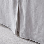 Simple&Opulence Premium Linen Bed Skirt Basic Style 18 inch Tailored Drop Dust Proof Easy Fit Breathable (18'' Basic-Grey, Queen)