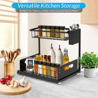 Under Sink Organizer 2 Tier with Slide-Out Drawer and Brush Holder (1)