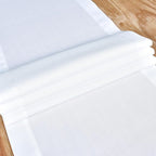 NEWISHER Farmhouse Rustic Table Runner Solid White Rectangular Table Runners Faux Linen Table Runner for Everyday Use Kitchen Dining Party Table 13x48 Inch