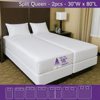 Split Queen Waterproof Mattress Protector 30" x 80" (2PCs) - Fitted Sheet Mattress Cover with Deep Pockets - Hypoallergenic, Breathable, Water Proof, Noiseless, Vinyl Free