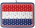 4th of July Dish Drying Mat for Kitchen Counter Patriotic Red White Blue Stars Drying Pad Microfiber Absorbent Dish Draining Mat Microfiber Independence Day Dish Drainer Rack Mats 18x24 Inch