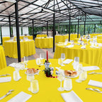 Ragnhild 16 Pack Yellow Plastic Round Tablecloth, 84 Inch, Waterproof & Stain Resistant, Perfect for Birthday Parties, Graduations, Weddings, Everyday Use