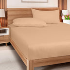 ROYALE LINENS 300 Thread Count 100% Long Staple Combed Cotton Fitted Sheet King - Super Soft Deep Pocket Bottom Sheet - Fitted Sheets Only - Elastic Sheets (King, Sand)