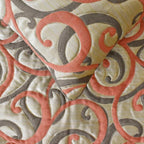 The HomeCentric King/Queen/Twin Orange Designer Full 68"x18" Bed Runner Without Pillow Cover, Scroll, Jacquard & Quilted Bed Scarf on Jacquard Fabric - Scroll Cascade
