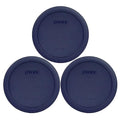 Pyrex 7201-PC 4-Cup Navy Blue Food Storage Replacement Lid (3-Pack) - Made in USA