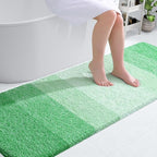 OLANLY Bathroom Runner Rugs 70x24, Extra Soft Absorbent Microfiber Bath Rugs, Rubber Backing, Quick Dry, Machine Washable Bath Mats for Bathroom Floor, Tub and Shower, Home Decor Accessories, Green