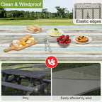 Picnic Table Cover with Bench Covers Portable Table Cloth Built-in Storage Pocket Fitted Tablecloth with Elastic Edges Waterproof Camping Essentials for Indoor Outdoor Rv,72in,Brownish Gray