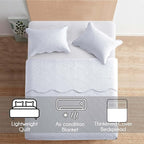 IR Imperial Rooms 10 Pack Twin Quilt Bedding Set (68" x 86") - Bulk Wholesale for Hotels, Guest Bedroom & Airbnbs - Lightweight Microfiber Reversible Floral Embossed Quilts Bedspreads (White)