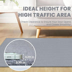 Braided Runner Rug 2x6 Ft Washable Runners for Hallways Kitchen Runner Rug with Rubber Backing Cotton Entryway Runner Indoor, Woven Floor Carpet for Hall Kitchen Bedroom, Light Gray