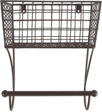 DII Rustic Farmhouse Bathroom Décor, Metal Storage, Small Towel Bar, Rustic