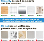 4 Pack Acrylic Bathroom Shelves, Clear Adhesive Stick on Shelf with 8 Pack Adhesive
