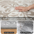 SOULFUL Medium Pile 2x3 Entryway Rug - Soft Foot Feel Small Area Rug - Light Taupe Boho Floral - Washable Non-Slip - Perfect for Hallway Kitchen Bedroom Bathroom Indoor Entrance